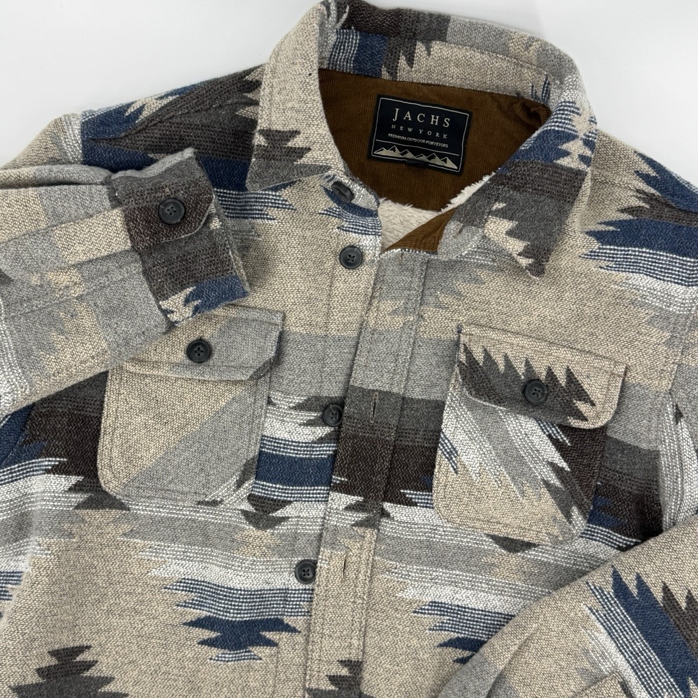 JACHS NY Mens Medium Sherpa Lined Wool Blend Jacket‎ Southwestern Aztec